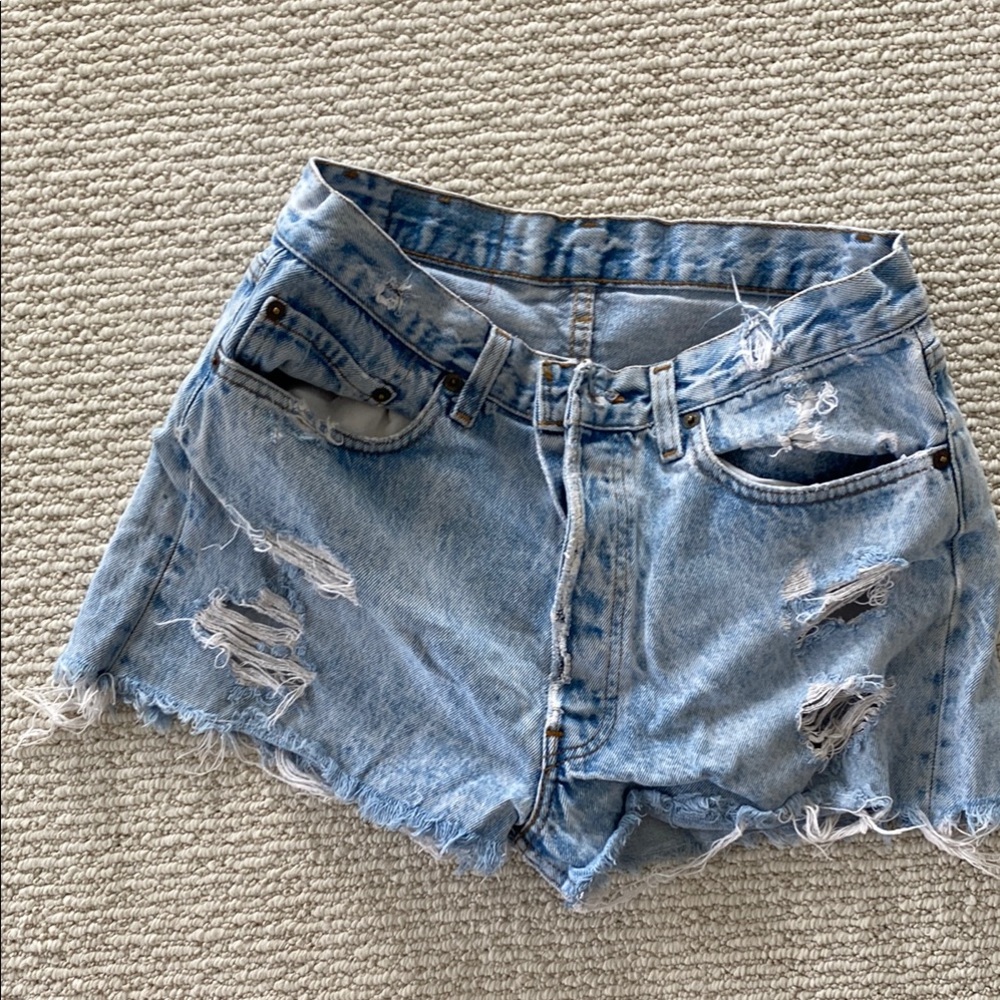 Distressed Levi Denim Women Shorts